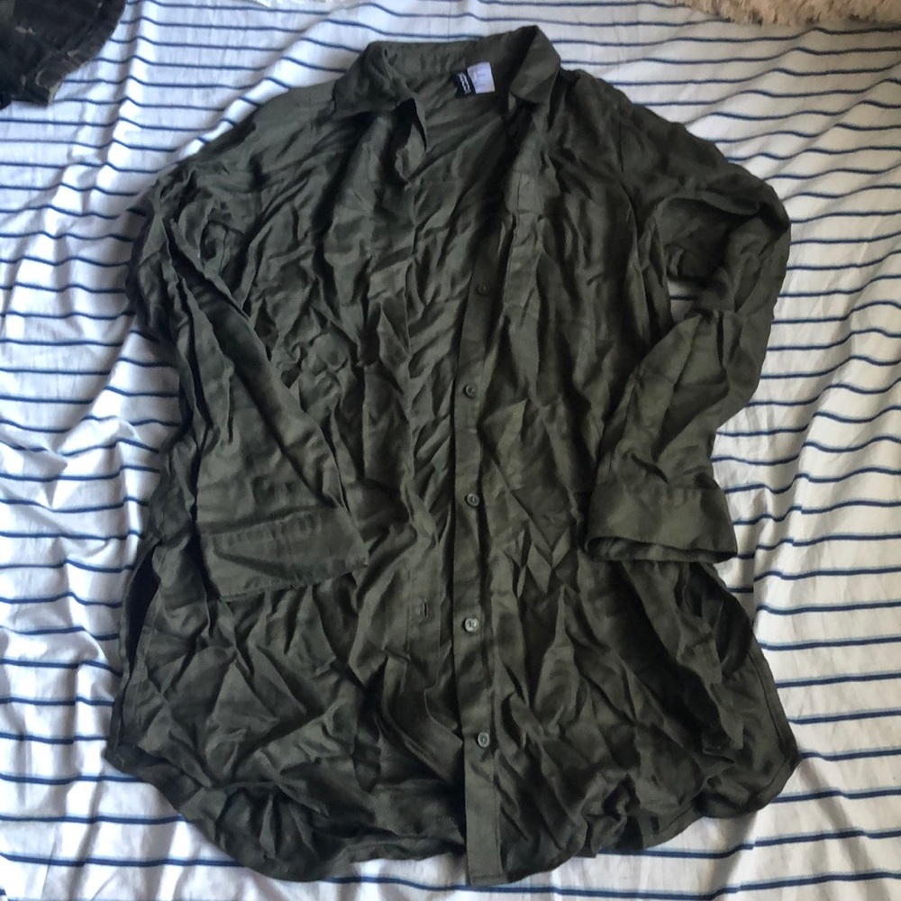 BOGO Olive green button down shirt